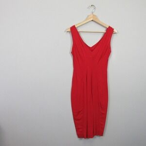 Alberta Ferretti Bodycon Dress 8 Dress Sleeveless V-Neck 100% Silk Corpcore 124